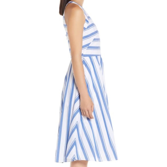 NEW Eliza J Sleeveless Fit & Flare Striped Dress - Picture 3 of 5